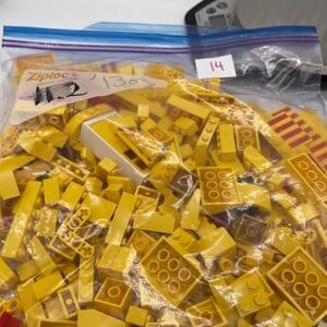 LEGOS 1 pound YELLOW in Various Shades, Shapes and Sizes.